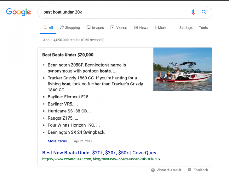 Featured Snippet - Answer Box